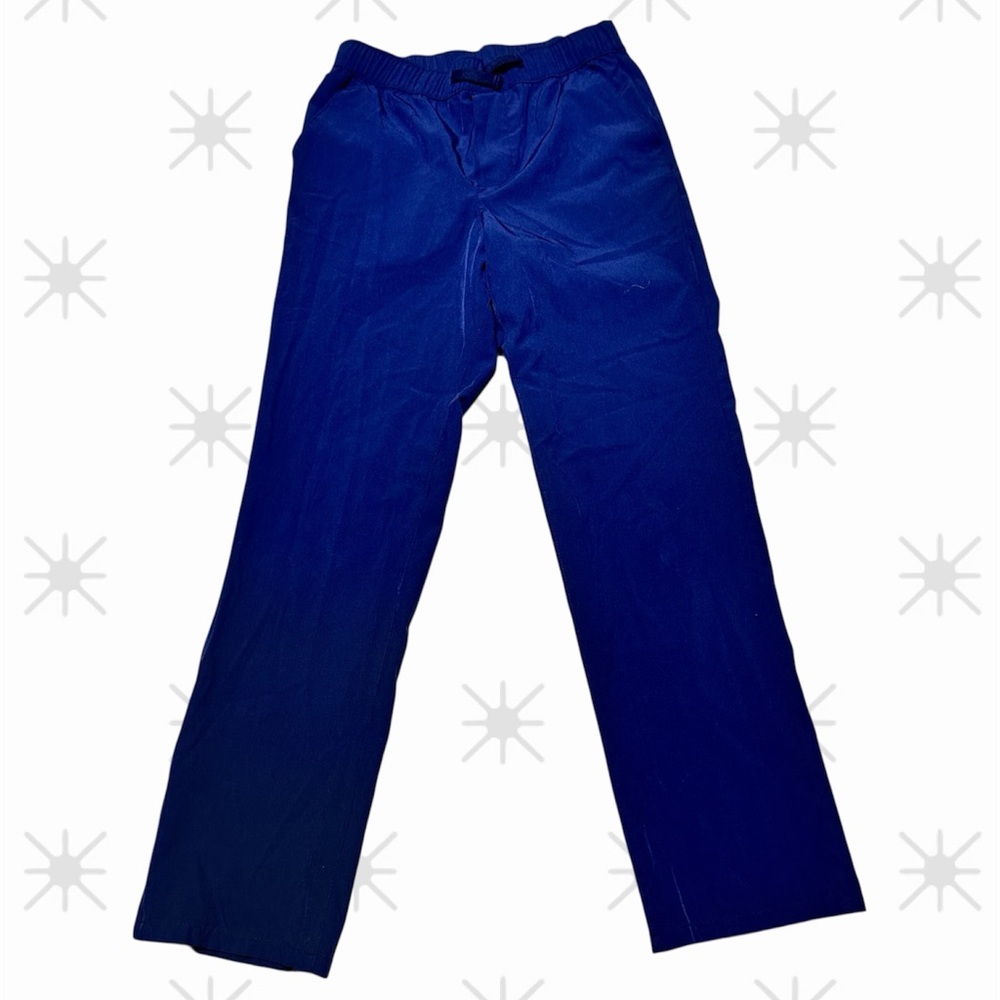 Janie and Jack Boys Blue Pull-On Pants Size 12 Elastic Waist Straight Leg Casual